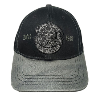 Sons of Anarchy Baseball Cap Black Gray One Size Slideback Suede Brim SAMCRO Hat