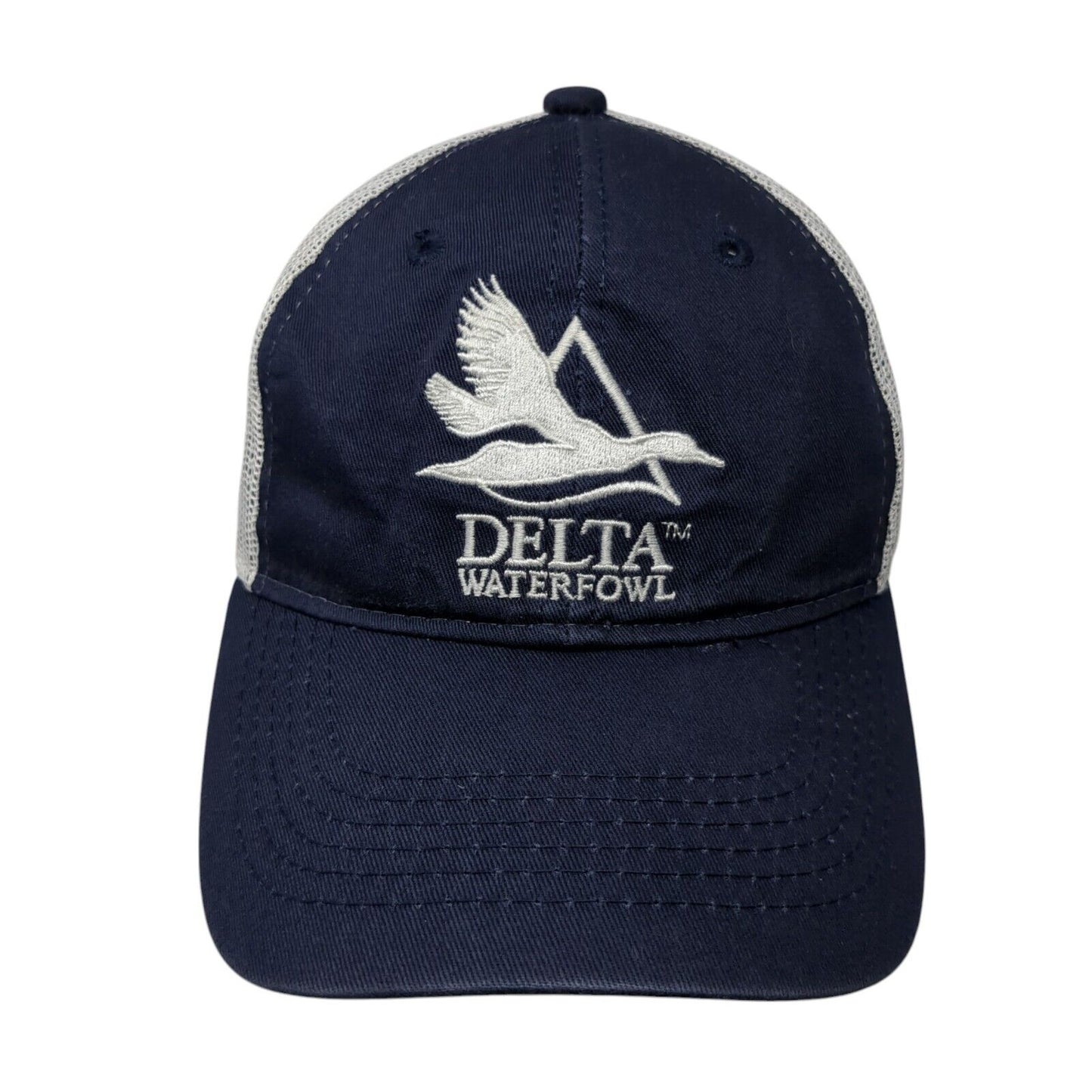 Delta Waterfowl Strapback Trucker Hat Blue OS Adjustable Mesh Back Outdoor Cap