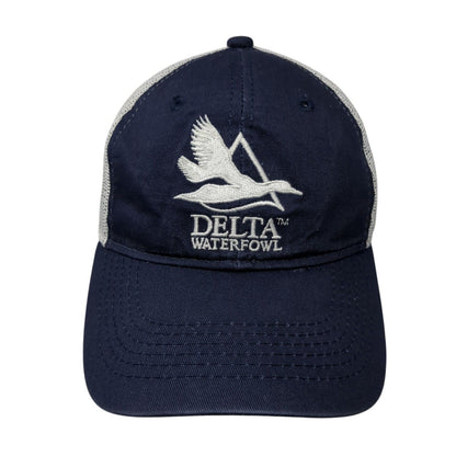 Delta Waterfowl Strapback Trucker Hat Blue OS Adjustable Mesh Back Outdoor Cap