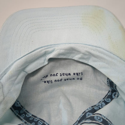 Life is Good Baseball Cap Blue One Size Flower Floral Graphic Slideback Hat