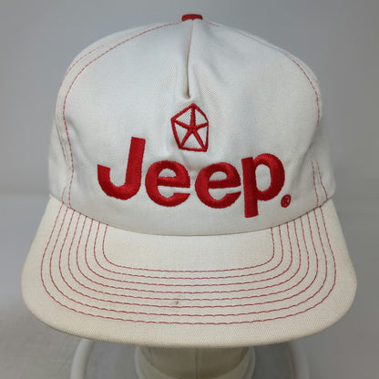 Innovative Products Jeep Chrysler Trucker Snapback Hat White OS USA Vintage