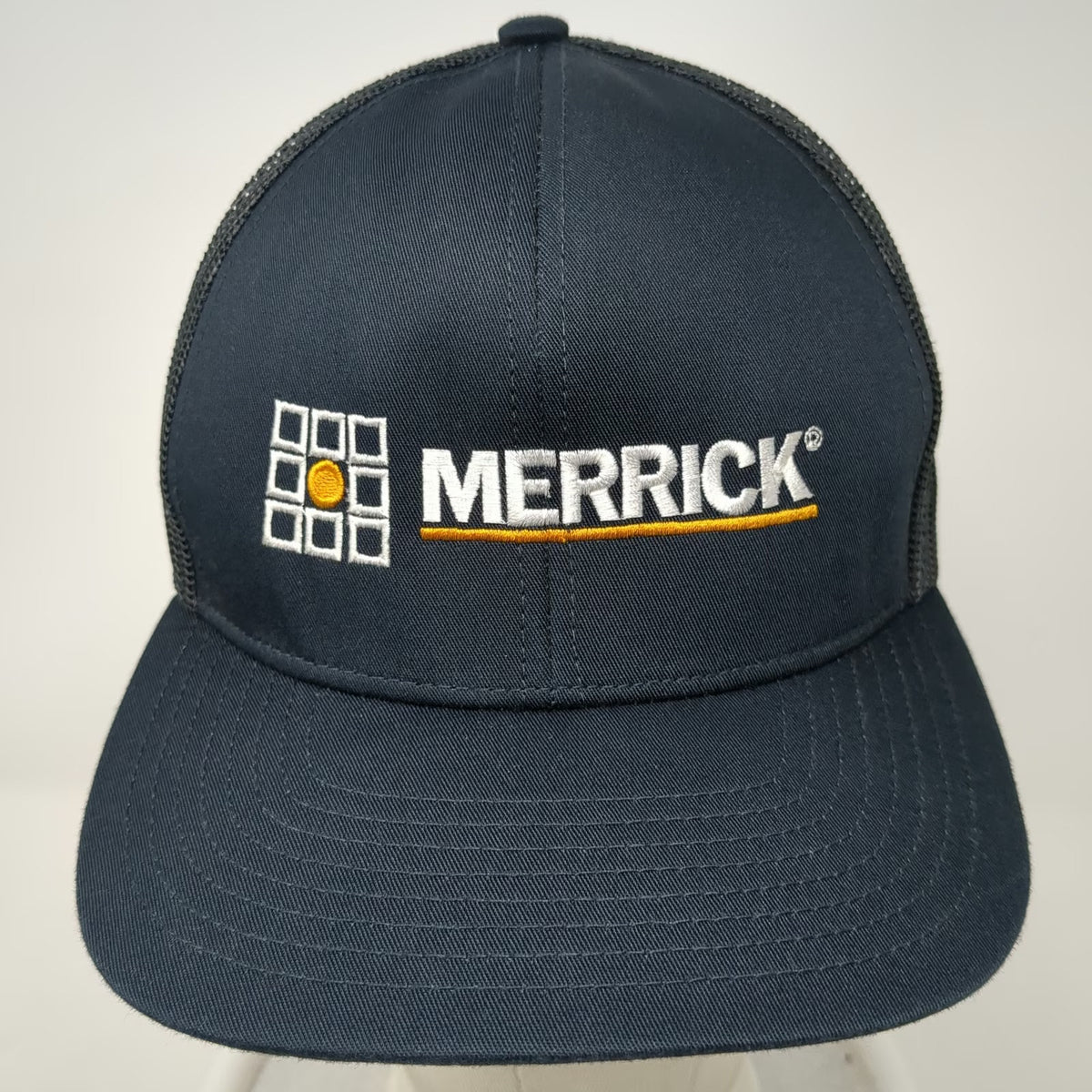 Pacific Headwear Trucker Hat Blue OSFM Hat Merrick Business Logo Mesh Snapback