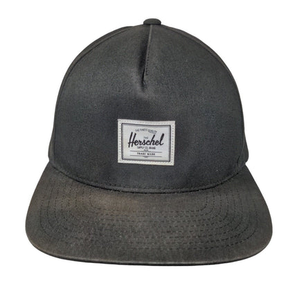 Herschel Patch Snapback Hat Black One Size Adjustable Solid Vent Holes