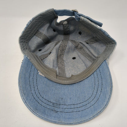 Love Slideback Hat Blue One Size Adjustable Bling Rhinestone Denim