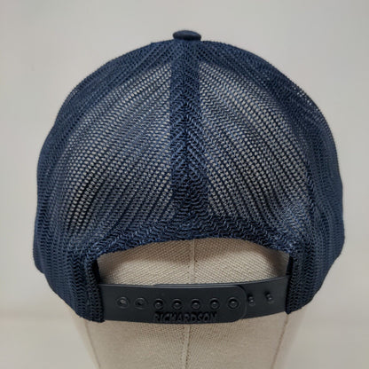 South Carolina Flag Leather Patch Snapback Trucker Hat Blue One Size Mesh Back