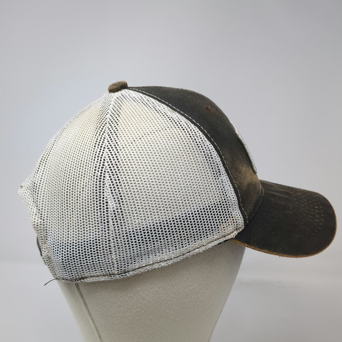 Outdoor Cap Brown Trucker Hat One Size Ford Logo Mesh Back Snapback Distressed