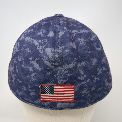 Black Clover Baseball Cap Blue XL Digital Camo Memory Fit USA Live Lucky Hat