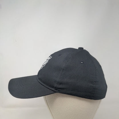 Tiger Strapback Hat Black OSFA Adjustable Embroidered Solid 6 Panel