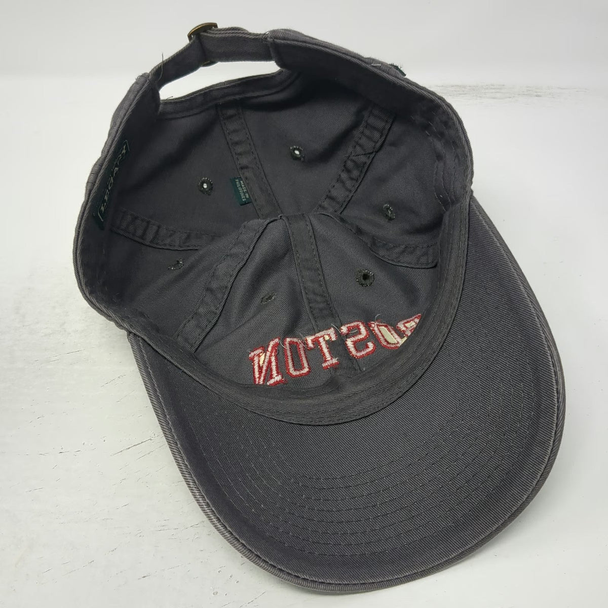 Boston University NCAA Legacy Gray One Size Red Embroidered Cap Slideback Hat
