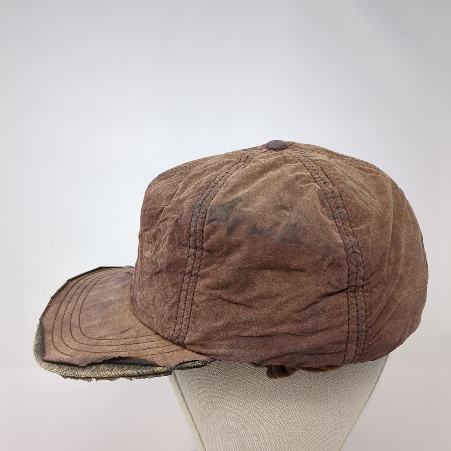 Unbranded Fitted Hat Brown One Size Lightweight Distressed Solid Blank