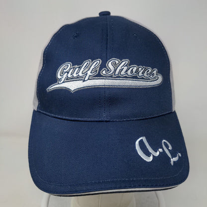 Gulf Shores Strapback Hat Blue OSFA Embroidered Colorblock Bio-Domes