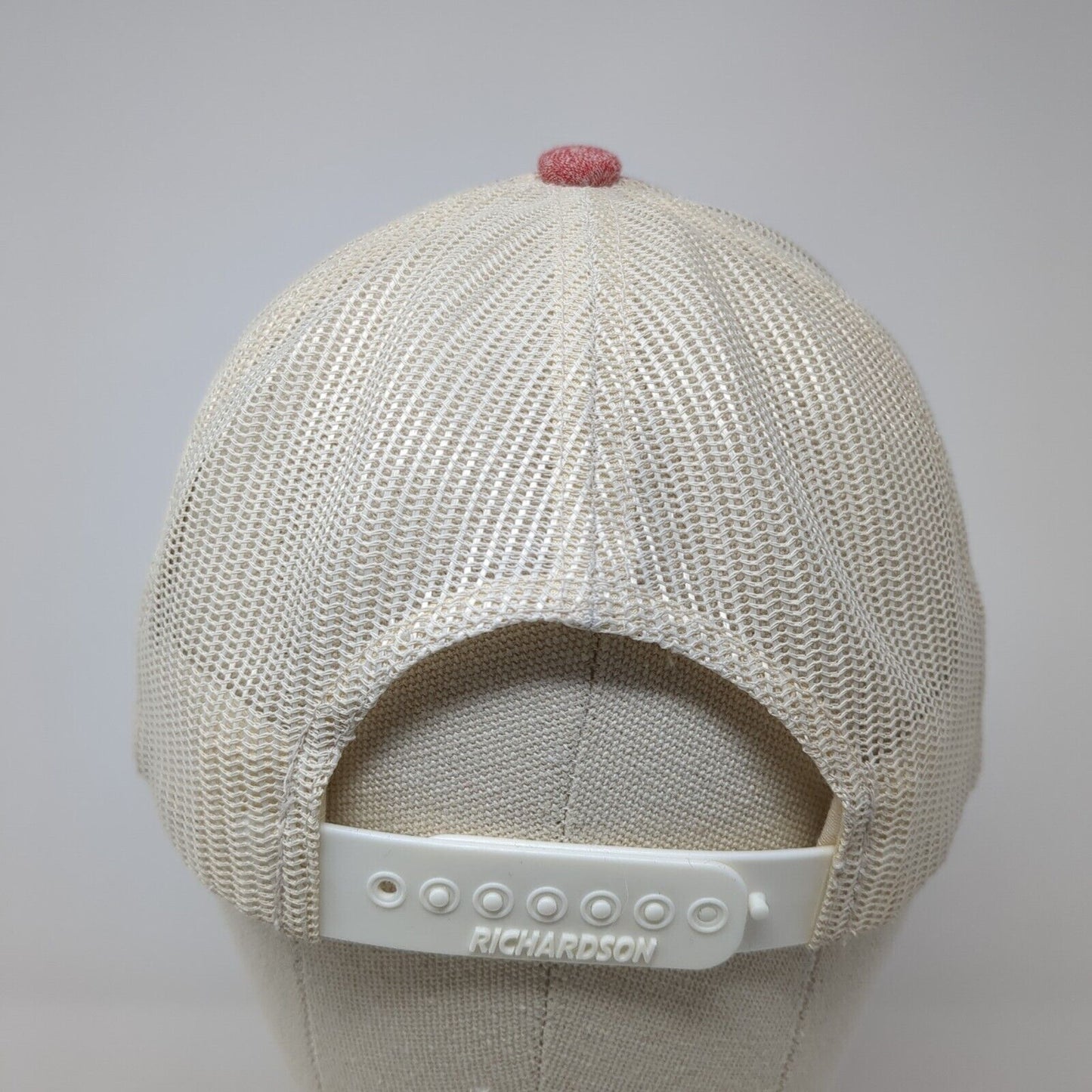 Idaho Leather Patch Snapback Trucker Hat Red M/L Mesh Back Richardson