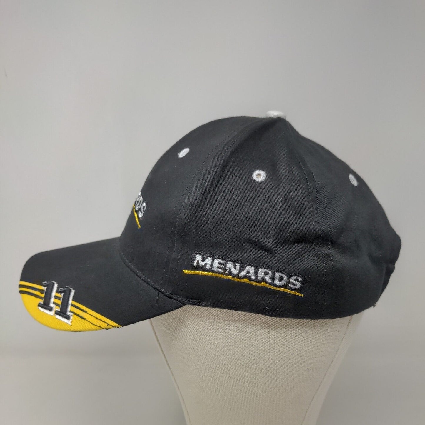 Menard's Men's Strapback Hat Black Adjustable Embroidered #11 Logo