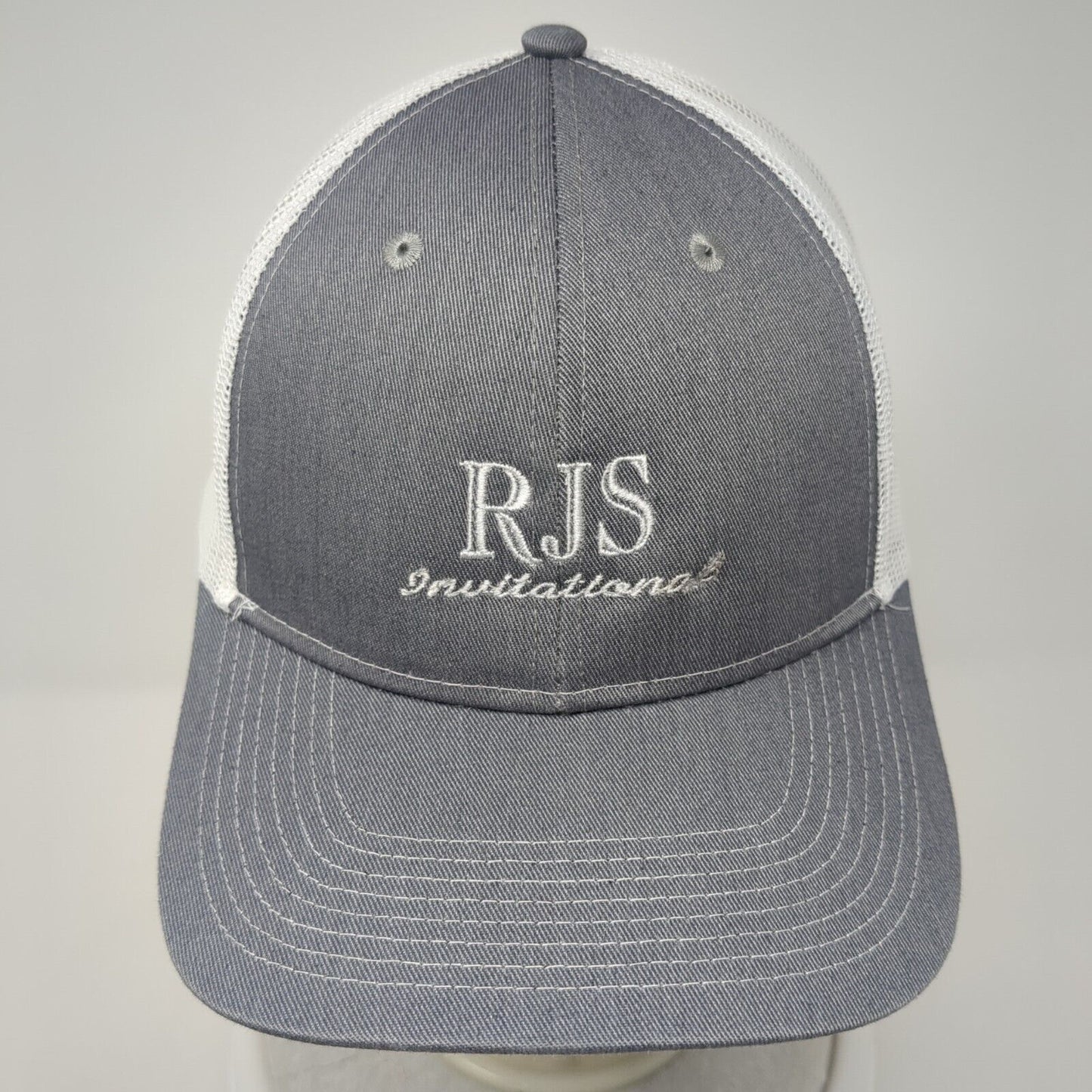 RJS Invitational Snapback Trucker Hat Gray OS Adjustable Mesh Port Authority