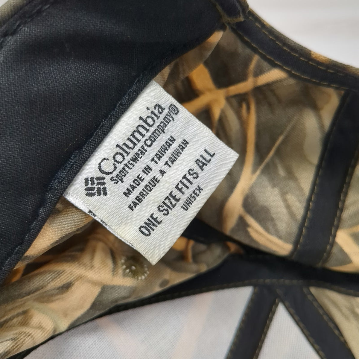 Columbia Baseball Cap Brown Delta Hunter Marsh Camo Goose Nylon Hat Vintage