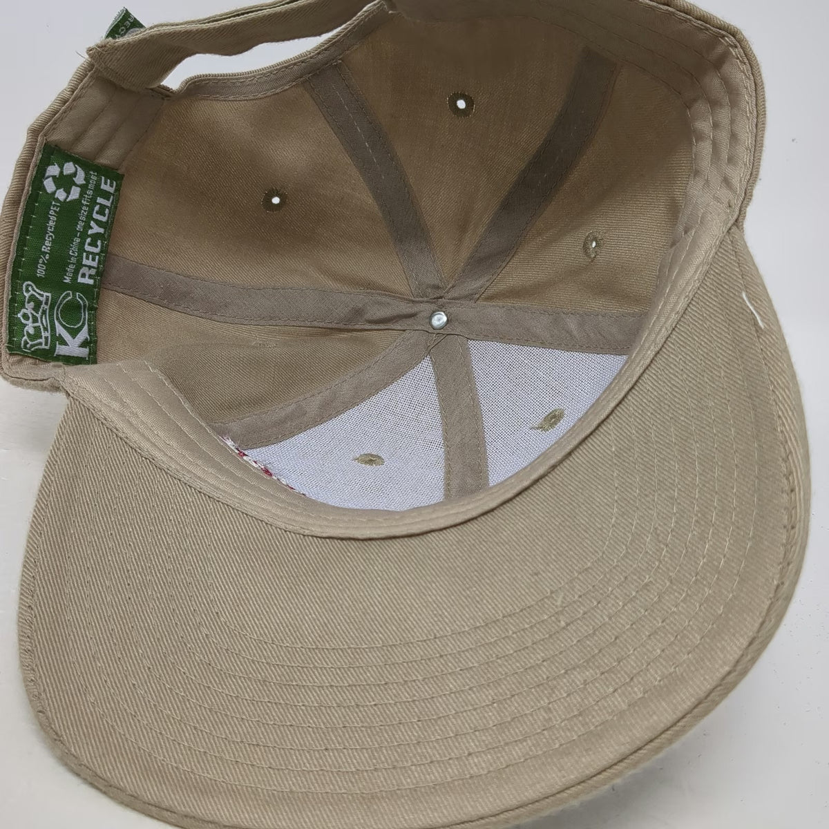 KC Baseball Cap Beige Red White One Size Recycled PET Strapback Hat Colyer