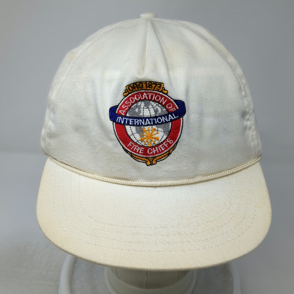 Embroidery Services 5 Panel Hat White One Size Fire Chiefs Patch Rope Slideback