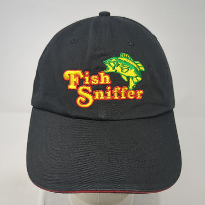 Fish Sniffer Slideback Hat Black One Size Adjustable Embroidered Outdoor