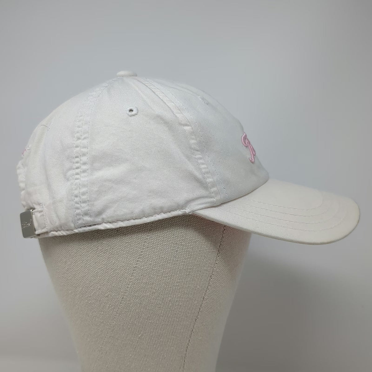 Titleist Baseball Cap White One Size Pink Script Logo Adjustable Slideback Hat