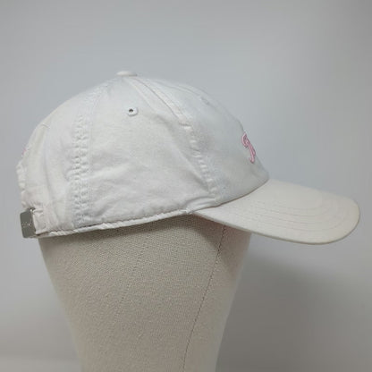 Titleist Baseball Cap White One Size Pink Script Logo Adjustable Slideback Hat