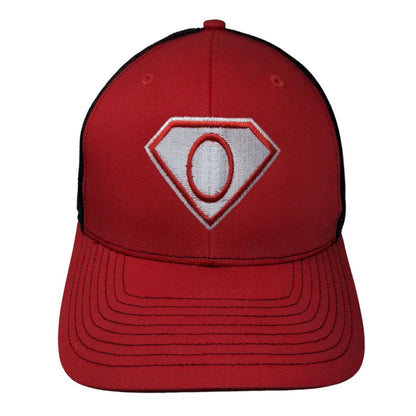 Richardson Snapback Trucker Hat Red One Size Adjustable Embroidered Mesh Back