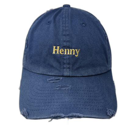 KBETHOS Baseball Cap Blue One Size Henny Embroidery Cotton Slideback Buckle Hat
