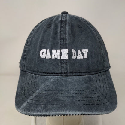 Game Day Slideback Hat Grey OSFM Adjustable Leather Strap 6 Panel W/Tags