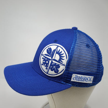 Tamarack Resort Snapback Trucker Hat Blue One Size Adjustable Mesh Back Pukka