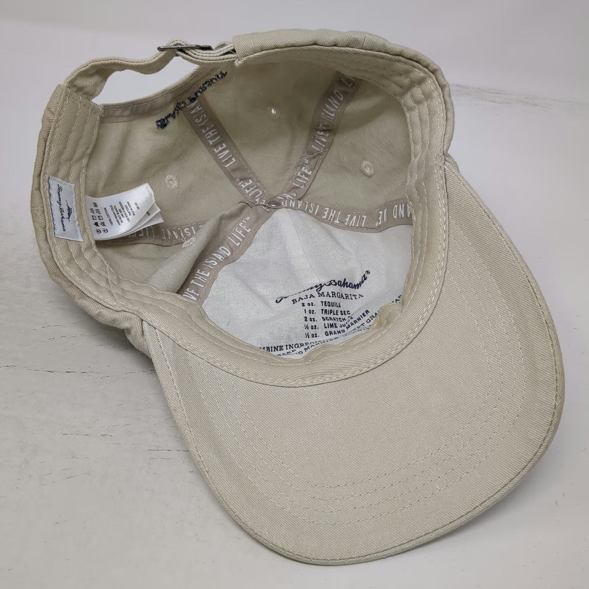 Tommy Bahama Baseball Cap Beige One Size Slideback Sailboat Island Pursuit Hat