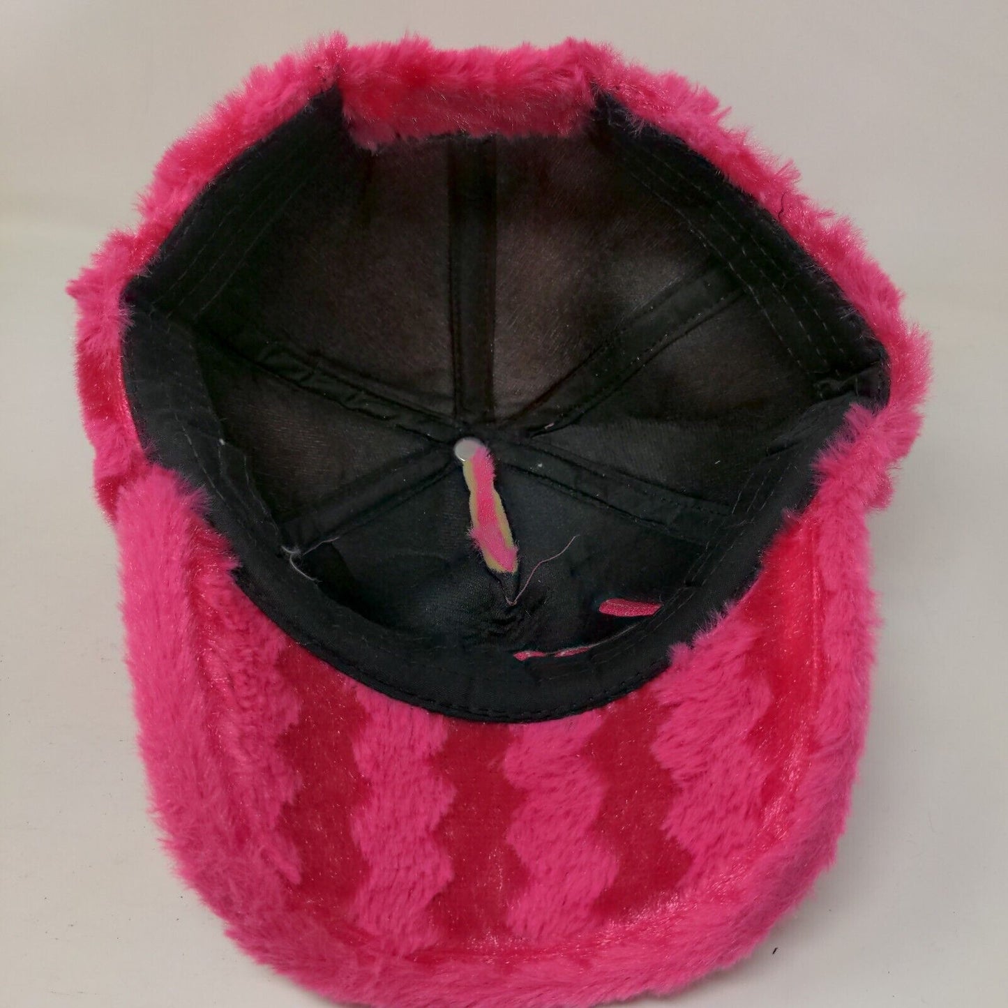 Love Strapback Hat Pink One Size Faux Fur Plush Lightweight 6 Panel