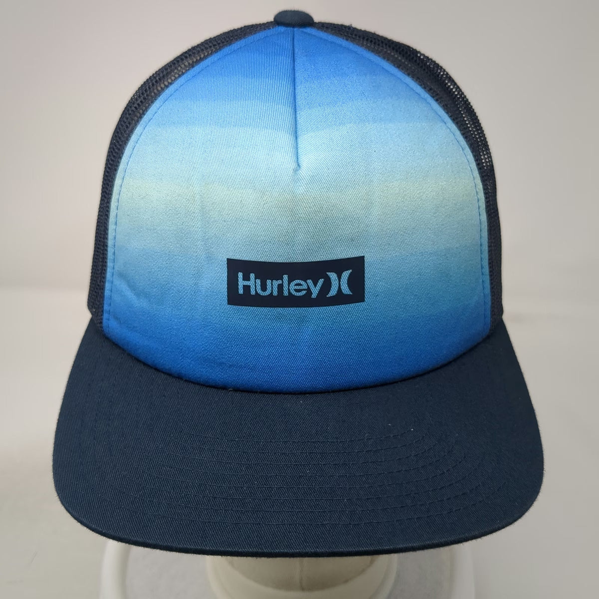 Hurley Trucker Hat Blue One Size Ombre Mesh Back Snapback Adjustable Flat Brim