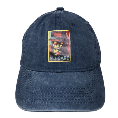Alucard Slideback Hat Blue One Size Adjustable Solid 6 Panel Vent Holes