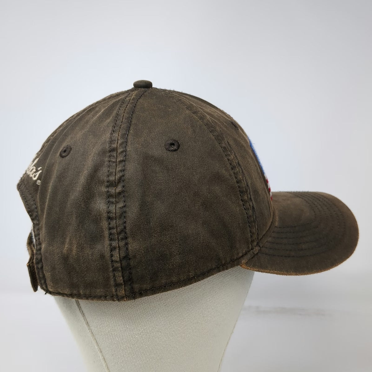 Cabela's Baseball Cap Brown One Size American Flag Strapback Outdoor Fishing Hat
