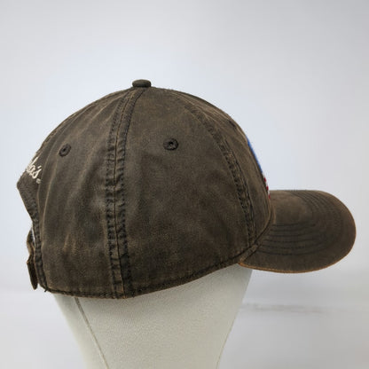 Cabela's Baseball Cap Brown One Size American Flag Strapback Outdoor Fishing Hat