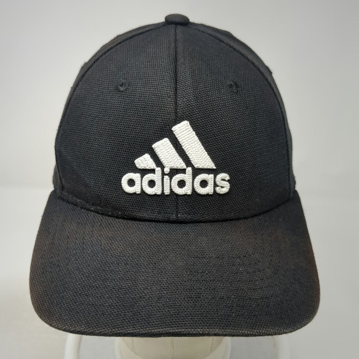 Adidas Baseball Cap Black M Embroidered Logo Stretch Fit A-Flex 6 Panel Hat