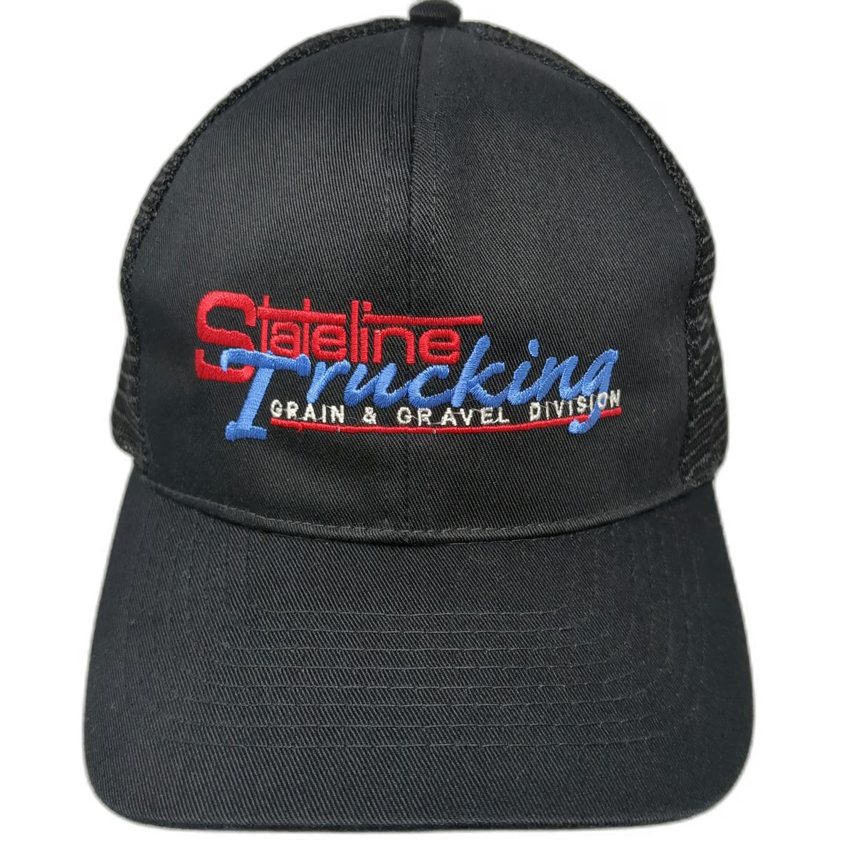 Otto Trucker Hat Black Red Blue One Size Stateline Trucking Grain Gravel Mesh