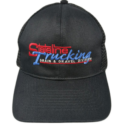Otto Trucker Hat Black Red Blue One Size Stateline Trucking Grain Gravel Mesh