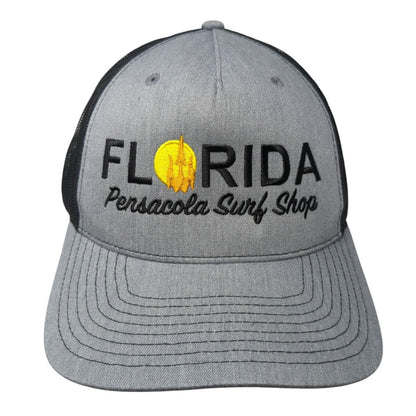 Florida Pensacola Surf Shop Snapback Trucker Hat Gray One Size Mesh Back