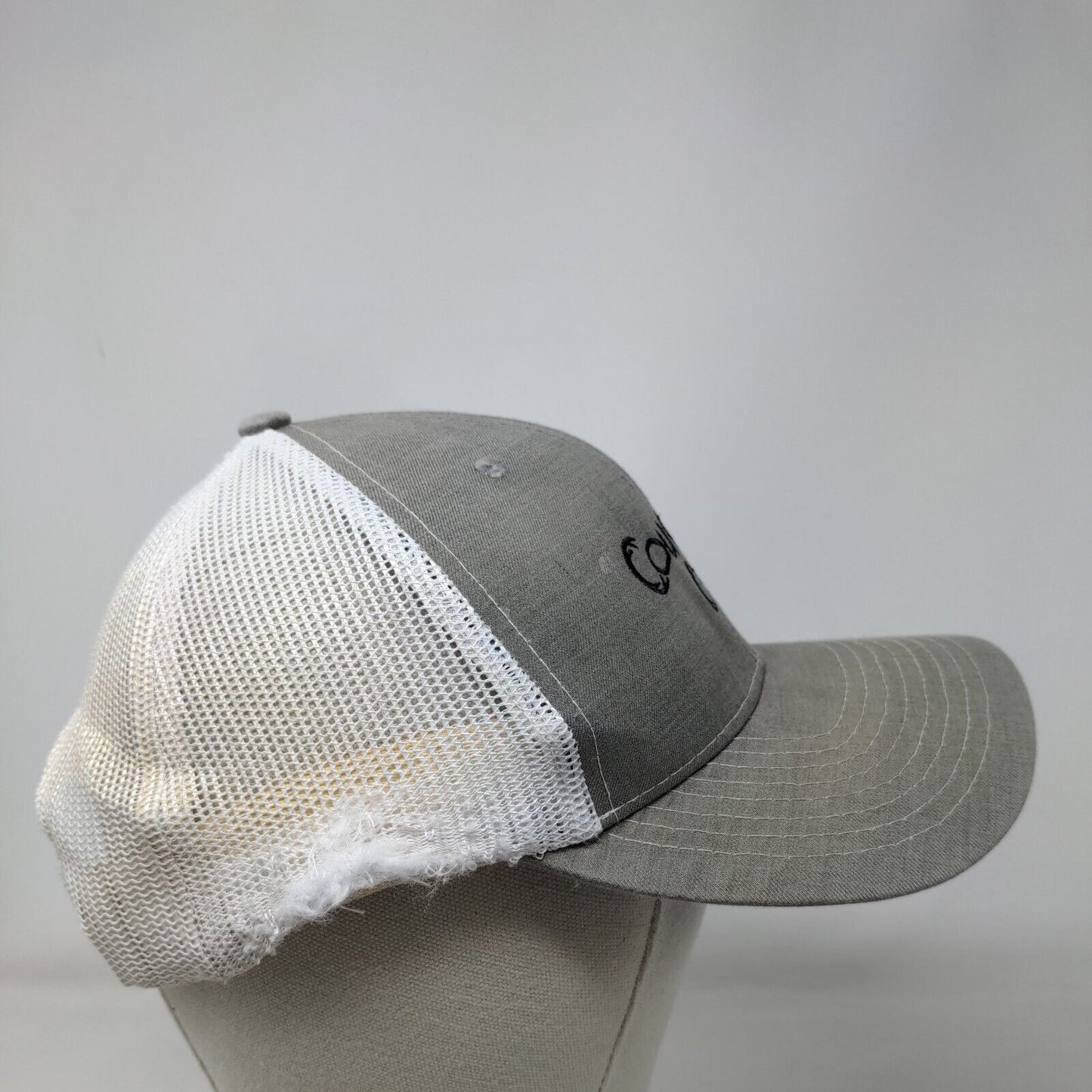 Country Cred Snapback Mesh Back Trucker Hat Gray OSFM Embroidered