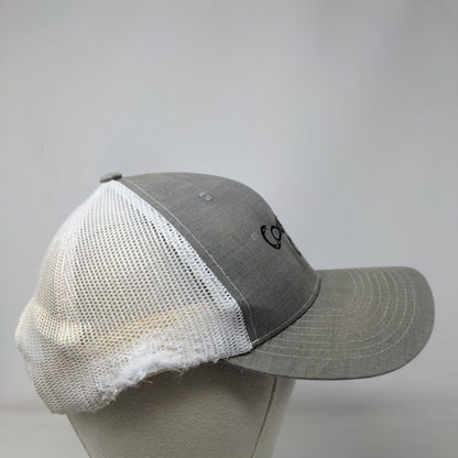 Country Cred Snapback Mesh Back Trucker Hat Gray OSFM Embroidered