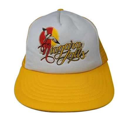 Niagara Falls Snapback Trucker Hat OSFA Orangish-Yellow Mesh Back