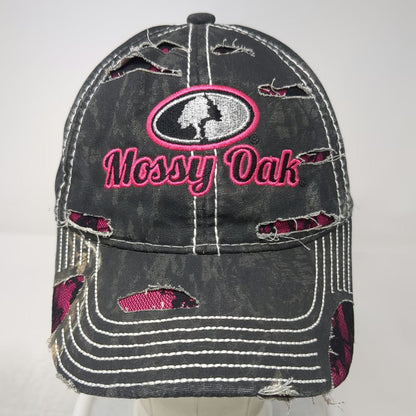 Mossy Oak Baseball Cap Black Pink One Size Lace Underlay Strapback Hat Camo Logo