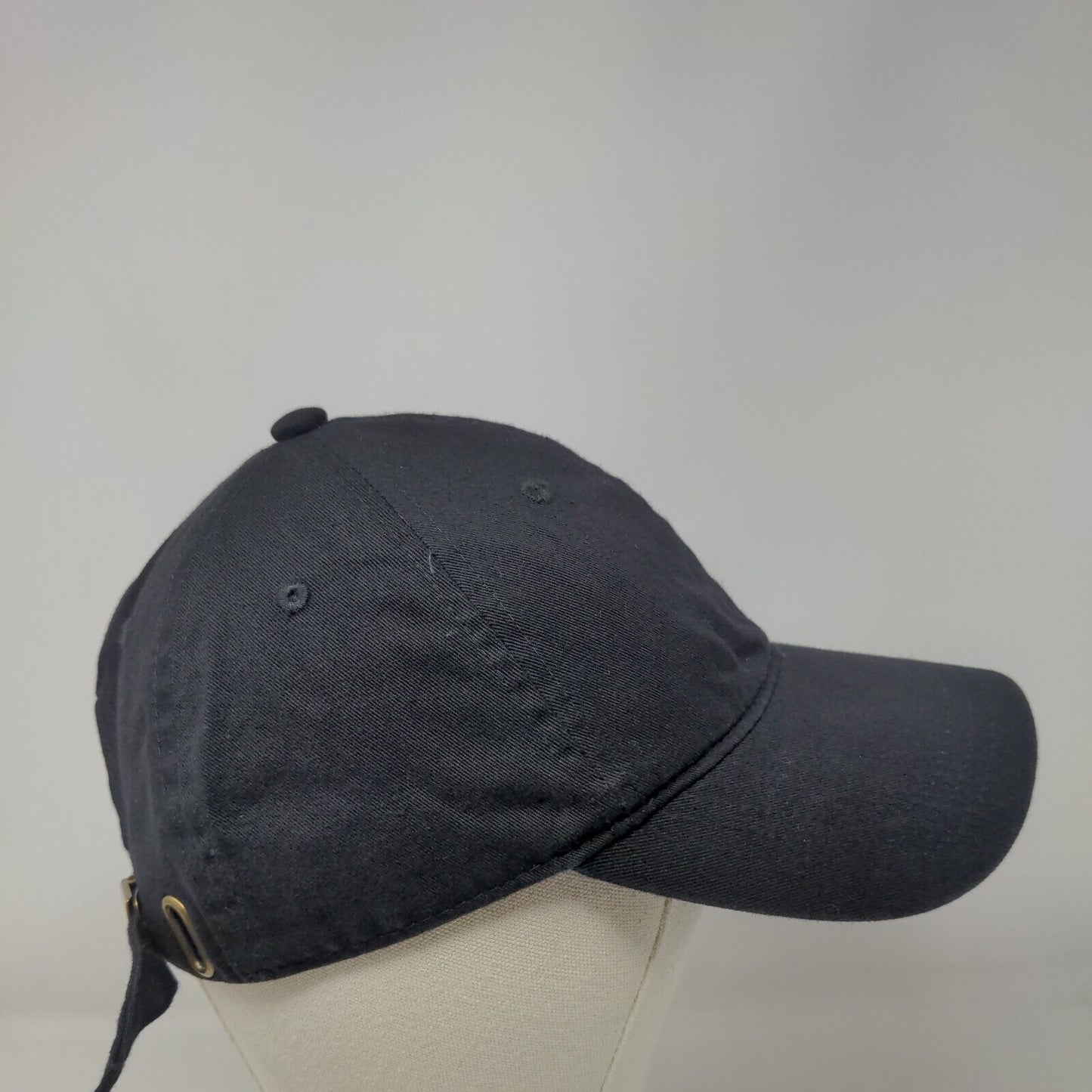 Unbranded Slideback Hat Black One Size Adjustable Vented Holes Blank Cotton
