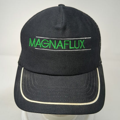 SKM Trucker Hat Black Green White One Size Magnaflux Snapback Mesh Made in USA