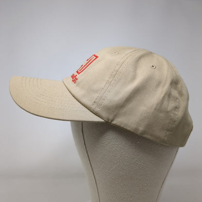 Hornady Strapback Hat Tan OSFA Adjustable Embroidered Vented Holes Cotton