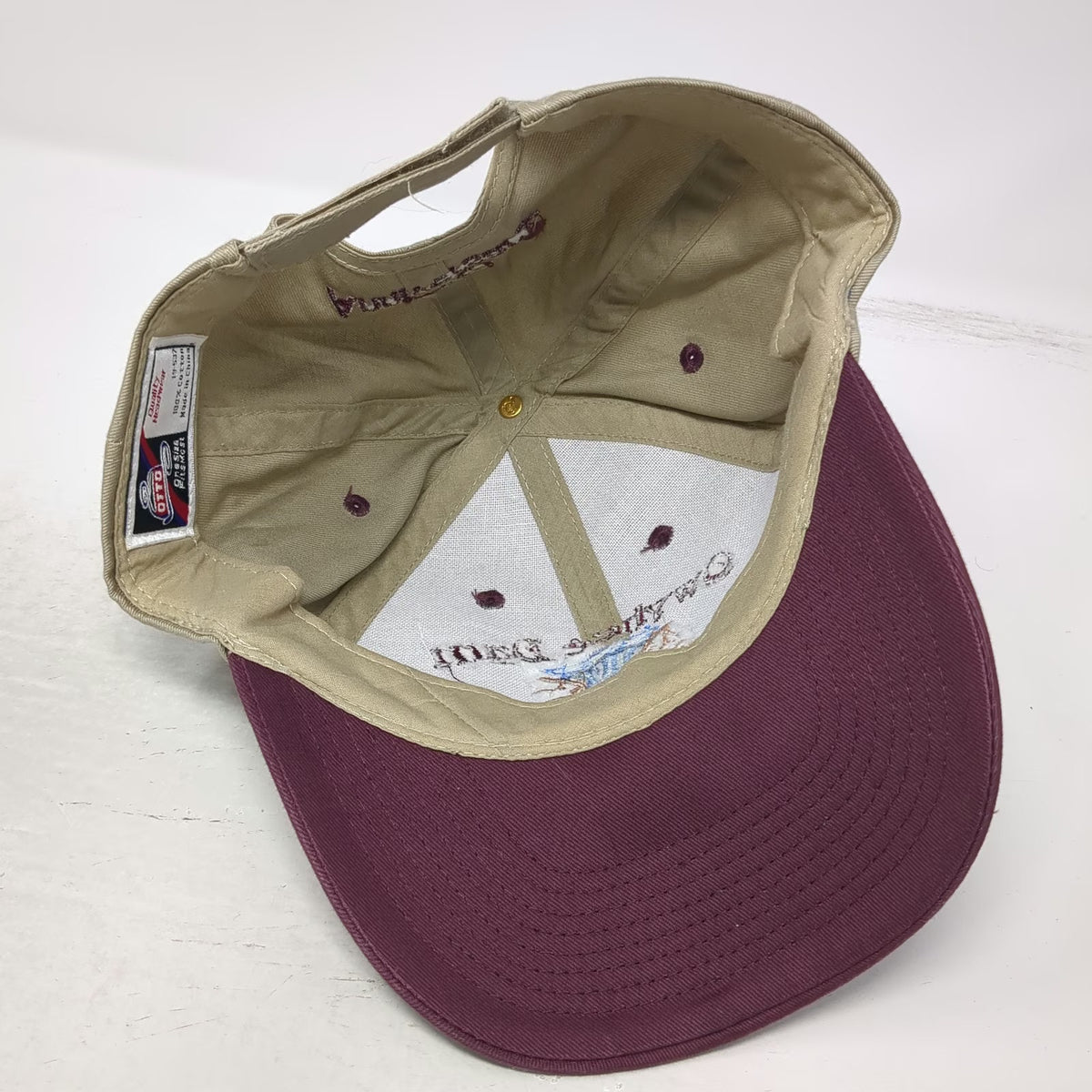 Otto Baseball Cap Beige Maroon One Size Owyhee Dam 75th Anniversary Oregon hat