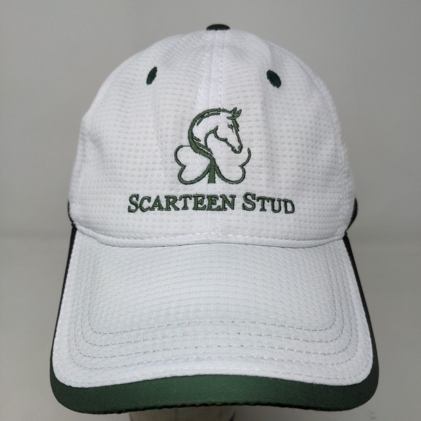 Scarteen Stud Men's Strapback Golf Hat Green White Embroidered Logo