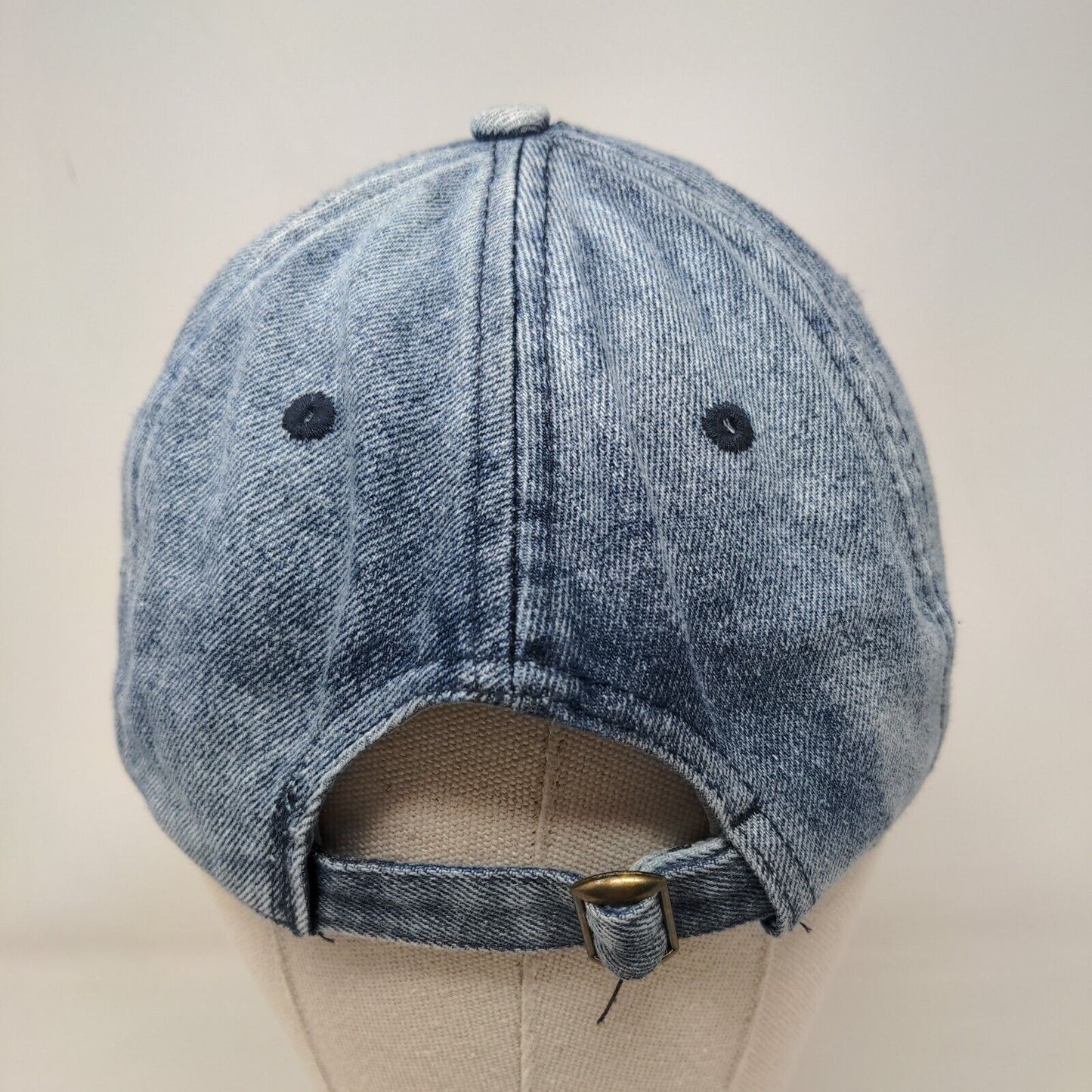 Wander Lust Slideback Denim Hat Blue OSFM Embroidered Adjustable 6 Panel
