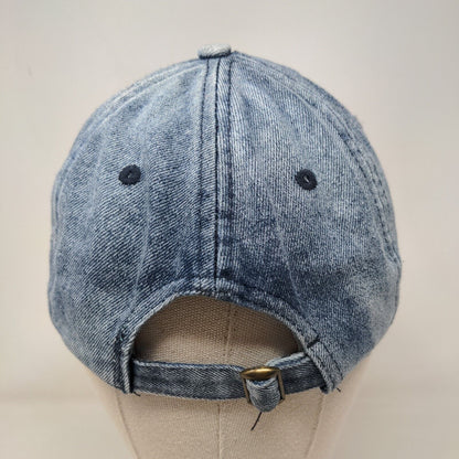 Wander Lust Slideback Denim Hat Blue OSFM Embroidered Adjustable 6 Panel