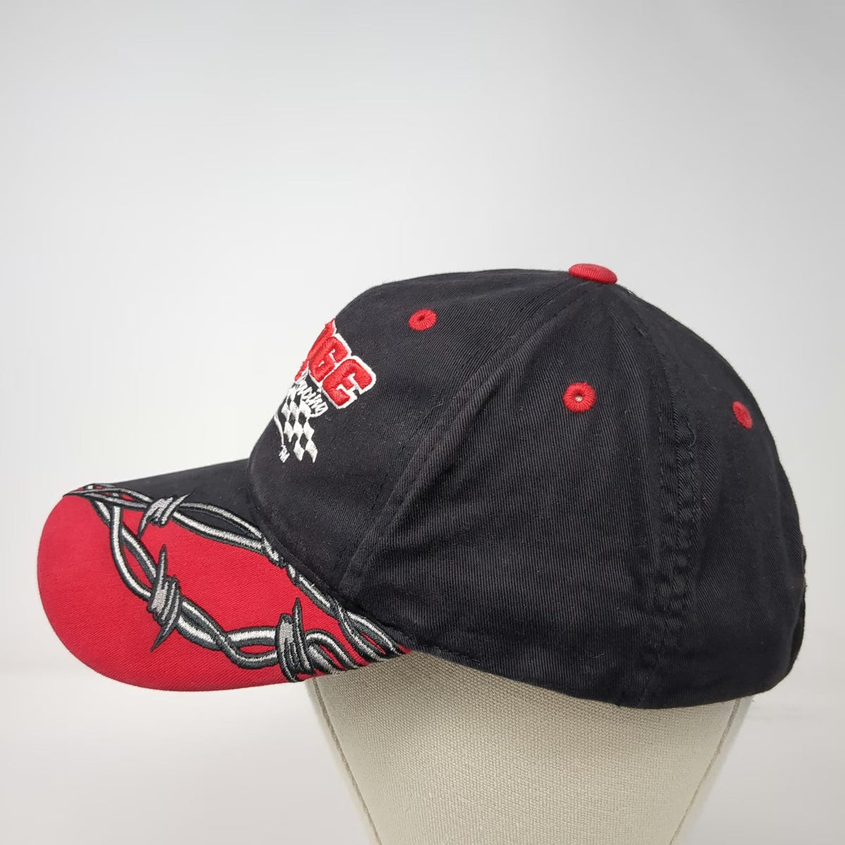 Checkered Flag Sports Dodge Boys Racing Baseball Cap Black OSFM Barbed Wire Hat